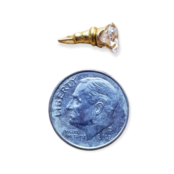 JTS Single 10K Gold Brilliant Cut Cubic Zirconia Stud Earring EUC - Picture 8 of 9